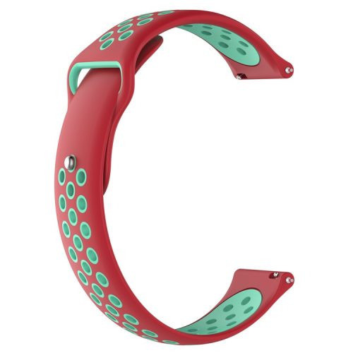 KALEBOL KLB-SSGJ-004 For Samsung Gear S3 Classic / Gear S3 Frontier / Huawei Watch 4 Silicone Wrist Strap - Red+Teal Green