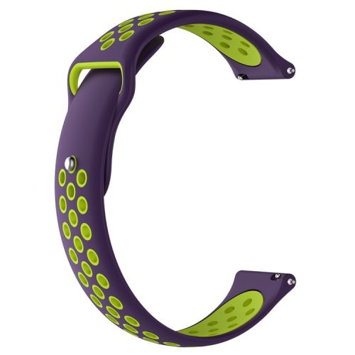 KALEBOL KLB-SSGJ-004 For Samsung Gear S3 Classic / Gear S3 Frontier / Huawei Watch 4 Silicone Wrist Strap - Purple+Lime