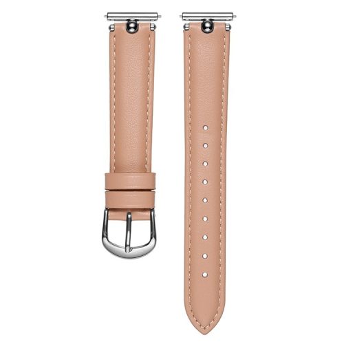 KALEBOL KLB-YZKZP-001 For Samsung Galaxy Watch6 Classic 47mm / Galaxy Watch5 Pro 45mm Genuine Cow Leather 20m Watch Strap - Light Pink / Silver Buckle