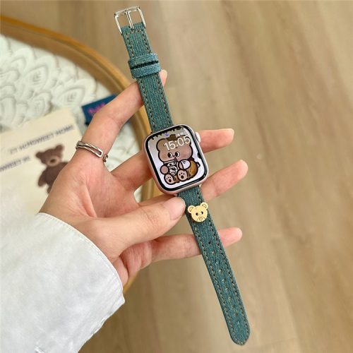 For Apple Watch 10 46mm / Ultra 2 / Ultra 49mm / 9 8 7 45mm / SE (2023) SE (2022) SE 6 5 4 44mm / 3 2 1 42mm Denim Watch Strap - Blue