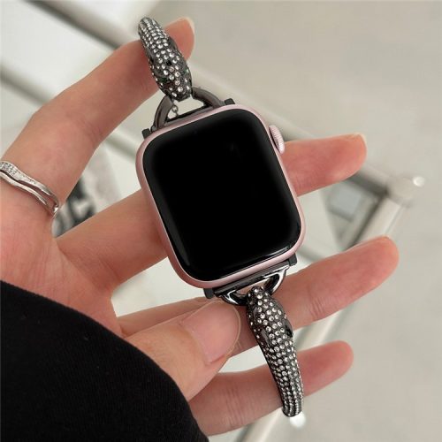 For Apple Watch 10 46mm / Ultra 2 / Ultra 49mm / 9 8 7 45mm / SE (2023) SE (2022) SE 6 5 4 44mm / 3 2 1 42mm Band Zinc Alloy Leopard Head Bracelet - Black