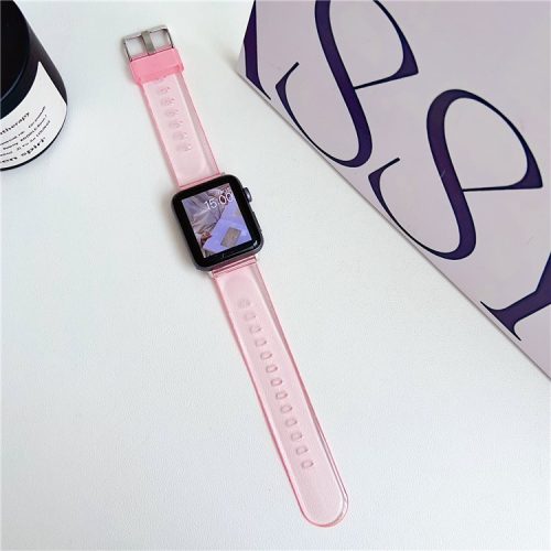 Watch Strap for Apple Watch Series 10 42mm / 9 8 7 41mm / SE (2023) SE (2022) SE 6 5 4 40mm / 3 2 1 38mm TPU Sports Wristbands - Transparent Pink