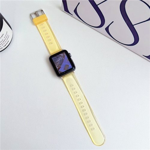 Watch Strap for Apple Watch Series 10 42mm / 9 8 7 41mm / SE (2023) SE (2022) SE 6 5 4 40mm / 3 2 1 38mm TPU Sports Wristbands - Transparent Yellow