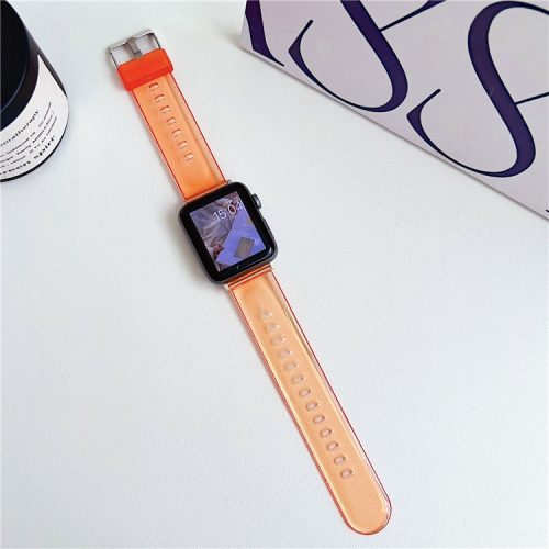 Watch Strap for Apple Watch Series 10 42mm / 9 8 7 41mm / SE (2023) SE (2022) SE 6 5 4 40mm / 3 2 1 38mm TPU Sports Wristbands - Transparent Orange