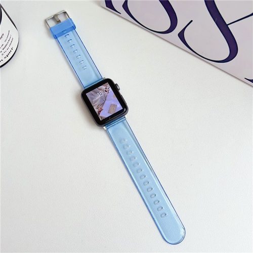 Watch Strap for Apple Watch Series 10 42mm / 9 8 7 41mm / SE (2023) SE (2022) SE 6 5 4 40mm / 3 2 1 38mm TPU Sports Wristbands - Transparent Blue