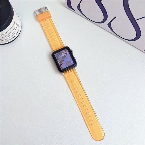 Watch Strap for Apple Watch Series 10 42mm / 9 8 7 41mm / SE (2023) SE (2022) SE 6 5 4 40mm / 3 2 1 38mm TPU Sports Wristbands - Transparent Light Orange