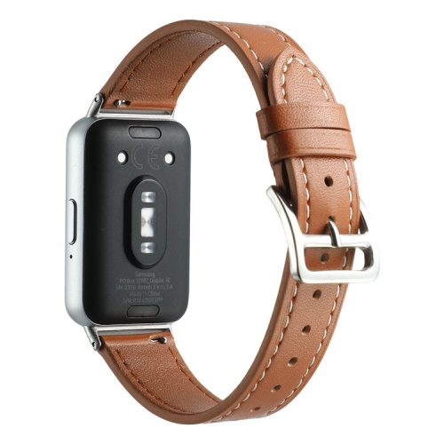 For Samsung Galaxy Fit3 Genuine Leather Watch Strap Band Replacement - Brown