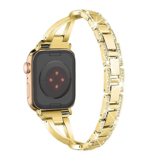 For Apple Watch 10 46mm / Ultra 2 / Ultra 49mm / 9 8 7 45mm / SE (2023) SE (2022) SE 6 5 4 44mm / 3 2 1 42mm Cross Design Strap - Gold