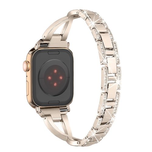 For Apple Watch 10 46mm / Ultra 2 / Ultra 49mm / 9 8 7 45mm / SE (2023) SE (2022) SE 6 5 4 44mm / 3 2 1 42mm Cross Design Strap - Starlight