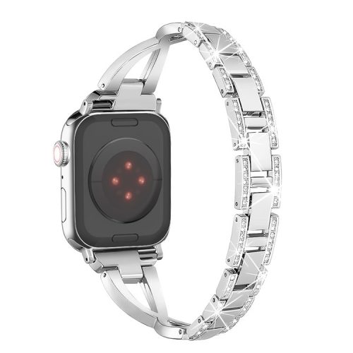 For Apple Watch 10 46mm / Ultra 2 / Ultra 49mm / 9 8 7 45mm / SE (2023) SE (2022) SE 6 5 4 44mm / 3 2 1 42mm Cross Design Strap - Silver