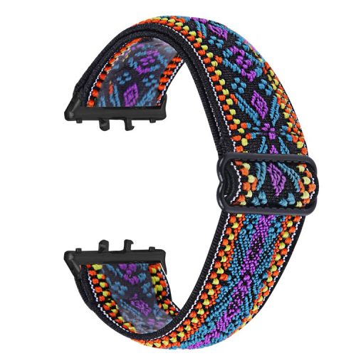 For Samsung Galaxy Fit3 SM-R390 Elastic Wrist Band Pattern Design Watch Strap (Black Buckle) - 5