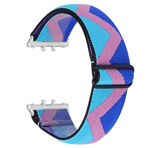 For Samsung Galaxy Fit3 SM-R390 Elastic Watch Strap Fashionable Pattern Wrist Band (Silver Buckle) - 1