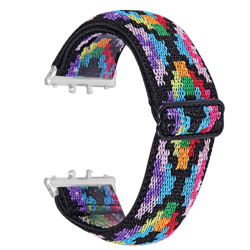 For Samsung Galaxy Fit3 SM-R390 Elastic Watch Strap Fashionable Pattern Wrist Band (Silver Buckle) - 14