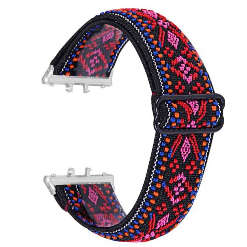 For Samsung Galaxy Fit3 SM-R390 Elastic Watch Strap Fashionable Pattern Wrist Band (Silver Buckle) - 15