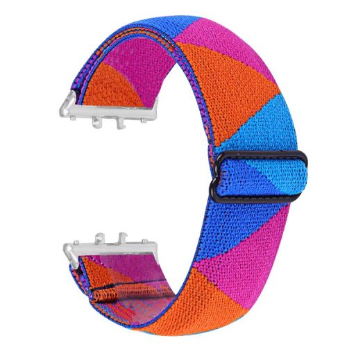 For Samsung Galaxy Fit3 SM-R390 Elastic Watch Strap Fashionable Pattern Wrist Band (Silver Buckle) - 21