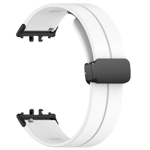 For Samsung Galaxy Fit3 SM-R390 Silicone Strap Replacement Wrist Band with Folding Buckle - White