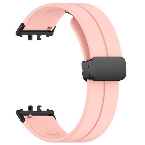 For Samsung Galaxy Fit3 SM-R390 Silicone Strap Replacement Wrist Band with Folding Buckle - Light Pink