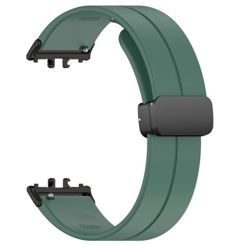 For Samsung Galaxy Fit3 SM-R390 Silicone Strap Replacement Wrist Band with Folding Buckle - Dark Green