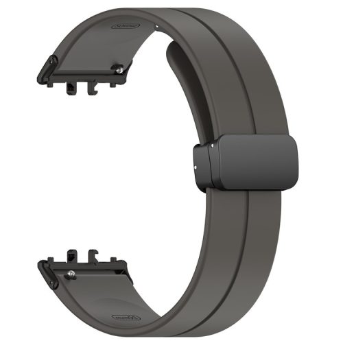 For Samsung Galaxy Fit3 SM-R390 Silicone Strap Replacement Wrist Band with Folding Buckle - Dark Grey