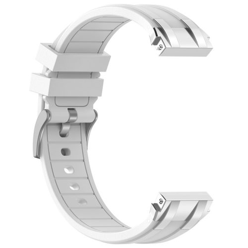 For Garmin / Samsung 20mm Universal Smartwatch Strap Silicone Replacement Wrist Band - White