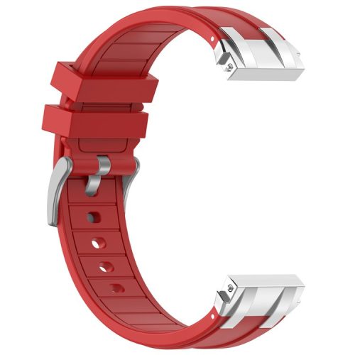 For Garmin / Samsung 20mm Universal Smartwatch Strap Silicone Replacement Wrist Band - Red