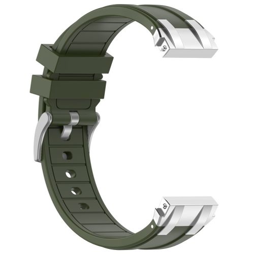 For Garmin / Samsung 20mm Universal Smartwatch Strap Silicone Replacement Wrist Band - Army Green