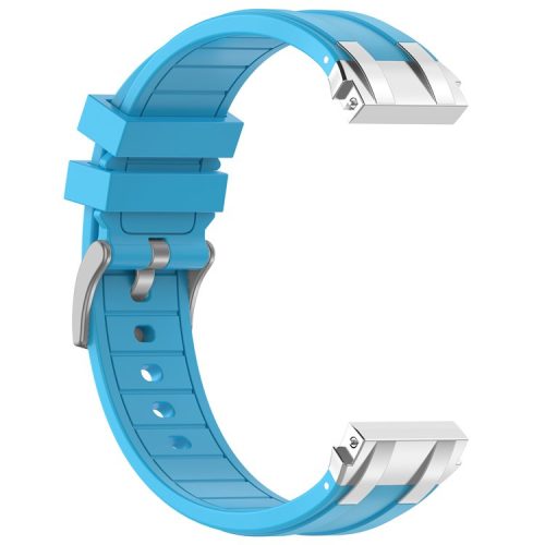 For Garmin / Samsung 20mm Universal Smartwatch Strap Silicone Replacement Wrist Band - Sky Blue