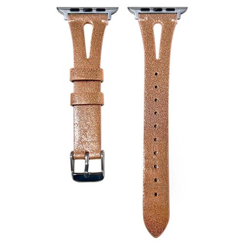 Band For Apple Watch Series 10 42mm / 9 8 7 41mm / 6 5 4 SE (2023) SE (2022) SE 40mm / 3 2 1 38mm Split Leather Watch Strap - Rose Gold