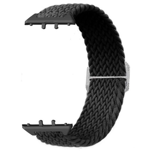 For Samsung Galaxy Fit3 Replacement Band 12mm Nylon Braided Watch Strap - Black