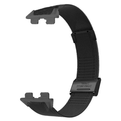 For Huawei Band 9 Watch Bracelet Milanese Mesh Replacement Strap with Metal Connector - Black