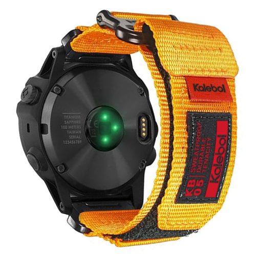 For Garmin Tactix 7 AMOLED Edition / Tactix 7 Pro / QuickFit 26mm Watch Strap Nylon Sticker Wrist Band - Orange