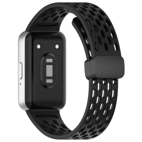 Wrist Band for Samsung Galaxy Fit3 R930 Magnetic Silicone Smartwatch Bracelet Strap - Black