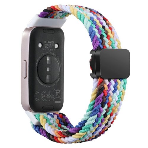 For Huawei Band 8 / Band 8 NFC / Band 9 / Band 9 NFC Wrist Band Magnetic Buckle Nylon Braided Smartwatch Strap - Rainbow