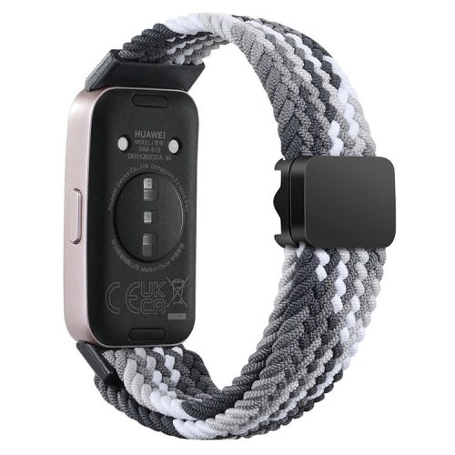 For Huawei Band 8 / Band 8 NFC / Band 9 / Band 9 NFC Wrist Band Magnetic Buckle Nylon Braided Smartwatch Strap - Colorful Black