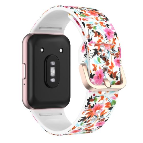 For Samsung Galaxy Fit3 Pattern Printing Silicone Strap Replacement Watch Band - Bird and Flower