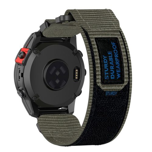 For Garmin Quickfit 20mm  /  Fenix 7S  /  7S Pro Nylon Wrist Band Magic Tape Watch Strap - Grey