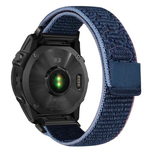 For  Garmin Fenix 7 / Forerunner 965 / 955 / 945 / 935 Wrist Band 22mm Nylon Watch Strap - Midnight Blue