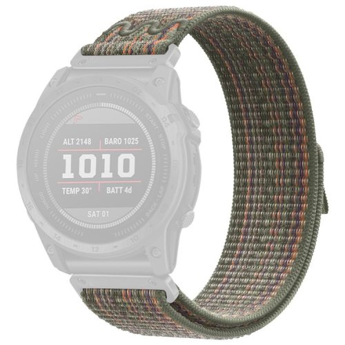 For Garmin Tactix 7 Pro / Fenix 7X / 6X Pro / 5X Plus Universal Watch Strap Nylon Wrist Band 26mm - Army Green