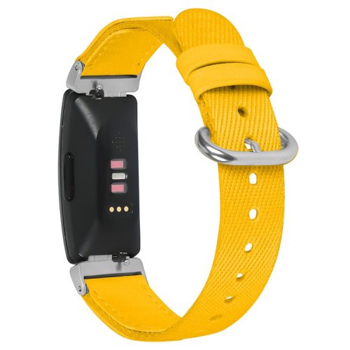 For Fitbit Inspire 2 Nylon Braided Watch Strap Adjustable Replacement Wrist Band - Yellow