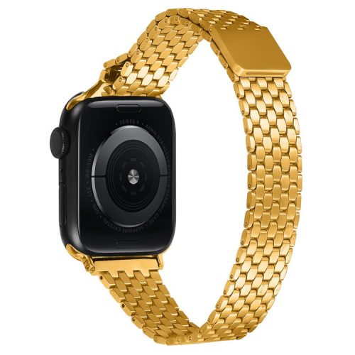 For Apple Watch 10 46mm / Ultra 2 / Ultra 49mm / 9 8 7 45mm / SE (2023) SE (2022) SE 6 5 4 44mm / 3 2 1 42mm Magnetic Buckle Stainless Steel Strap - Gold