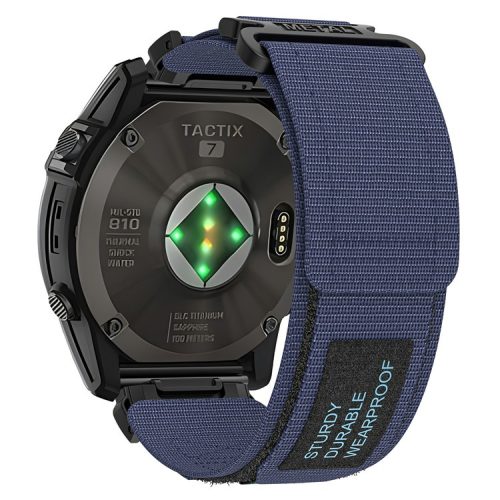 For Garmin Tactix 7 Pro / Fenix 7X / 6X Pro / 5X Plus Watch Band 26mm Nylon Wrist Strap - Blue