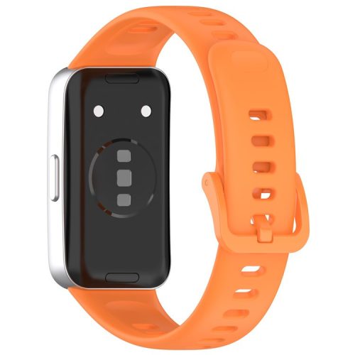 For Huawei Band 8 / 8 NFC / 9 / 9 NFC Glossy Silicone Watch Strap Replacement Watchband - Orange