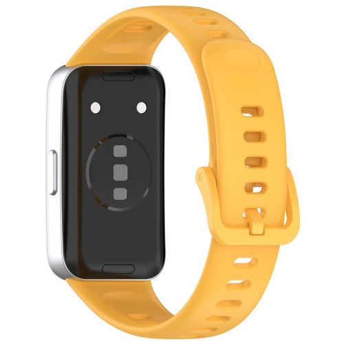 For Huawei Band 8 / 8 NFC / 9 / 9 NFC Glossy Silicone Watch Strap Replacement Watchband - Yellow