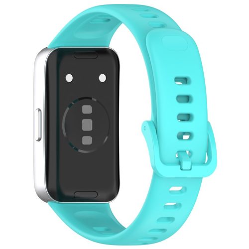 For Huawei Band 8 / 8 NFC / 9 / 9 NFC Glossy Silicone Watch Strap Replacement Watchband - Teal Blue