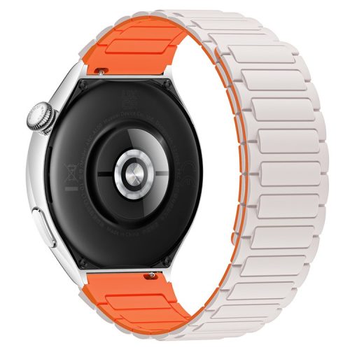 Silicone Watch Band for Huawei Watch 4 / 4 Pro / GT 4 46mm Magnetic Wrist Strap - Starlight / Orange