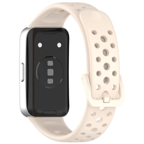 For Huawei Band 9 / 9 NFC / 8 / 8 NFC Breathable Holes Replacement Band Silicone Watch Strap - Starlight