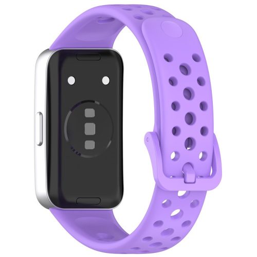 For Huawei Band 9 / 9 NFC / 8 / 8 NFC Breathable Holes Replacement Band Silicone Watch Strap - Purple