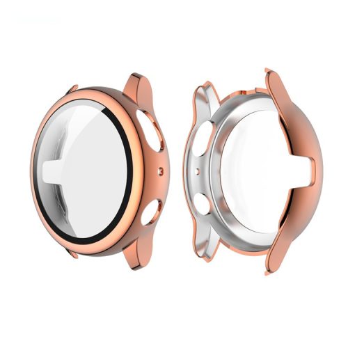 ENKAY HAT PRINCE ENK-AC8204 Electroplating PC Frame Tempered Glass Protector Cover for Samsung Galaxy Watch Active2 40mm - Rose Gold