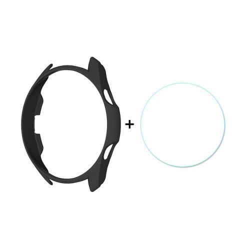 ENKAY HAT PRINCE Matte PC Case with 0.2mm 2.15D 9H Tempered Glass Protector for Samsung Galaxy Watch3 45mm - Black