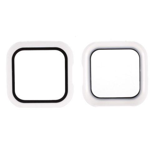 Electroplating PC Frame Tempered Glass Protector Cover for Fitbit Versa 2 - White